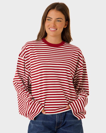 Womens Crew Neck Boxy Long Sleeve Top Womens Crew Neck Boxy Long Sleeve Top