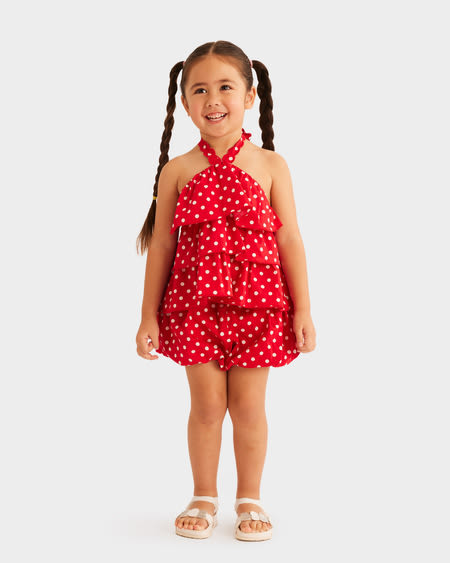 Toddler Girls Spot Ruffle Halter Top Toddler Girls Spot Ruffle Halter Top