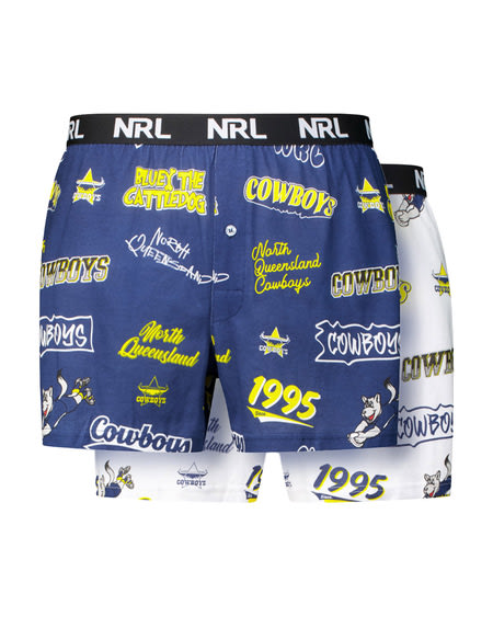 Cowboys NRL Adult Boxer Short 2 Pack Cowboys NRL Adult Boxer Short 2 Pack
