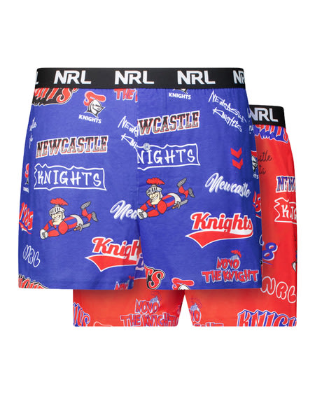Knights NRL Adult Boxer Short 2 Pack Knights NRL Adult Boxer Short 2 Pack