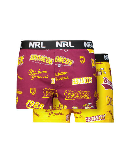 Broncos NRL Youth Boxer Short 2 Pack Broncos NRL Youth Boxer Short 2 Pack