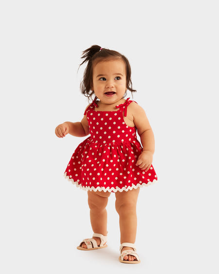 Baby Spot Shirred Romper Dress Baby Spot Shirred Romper Dress