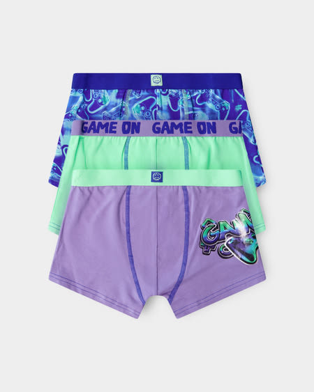 Boys 3 Pack Elastic Waist Fashion Trunk Boys 3 Pack Elastic Waist Fashion Trunk