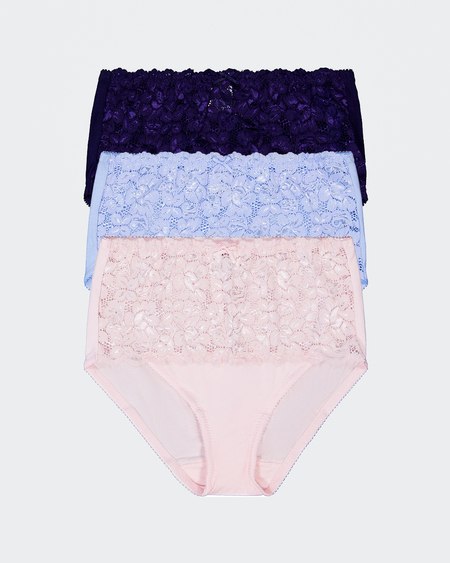 Womens Lace Front Full Brief 3 Pack Womens Lace Front Full Brief 3 Pack