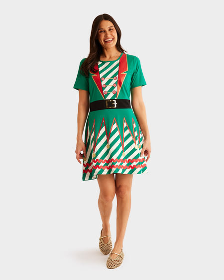 Womens Christmas Novelty Elf Dress Womens Christmas Novelty Elf Dress