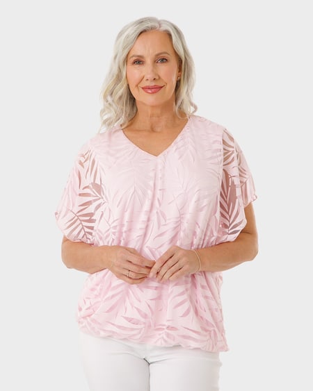 Womens Short Sleeve Bubble Hem Top Womens Short Sleeve Bubble Hem Top