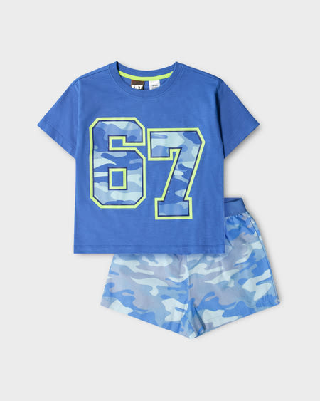 Boys 5-7 Knit Woven Pyjama Boys 5-7 Knit Woven Pyjama