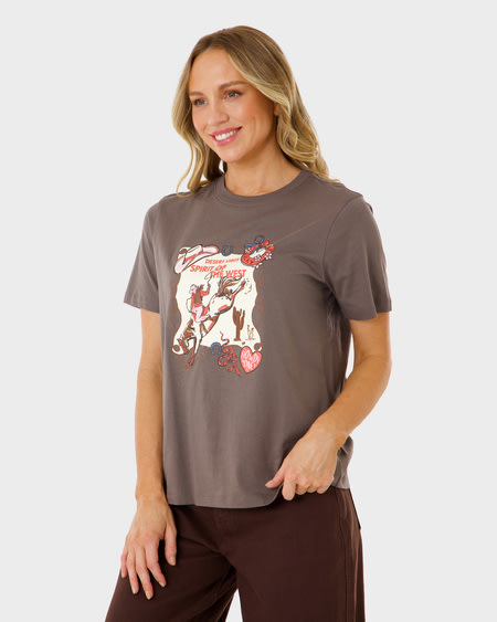 Womens Printed Cotton Boxy Tee Womens Printed Cotton Boxy Tee