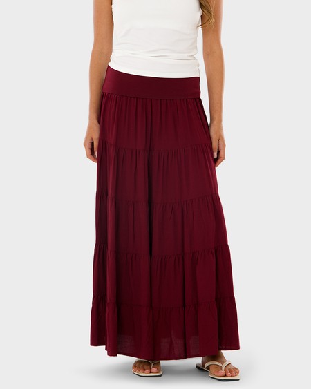 Womens Fold Over Maxi Skirt Womens Fold Over Maxi Skirt