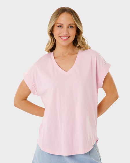 Womens V Neck Longline Tee Womens V Neck Longline Tee