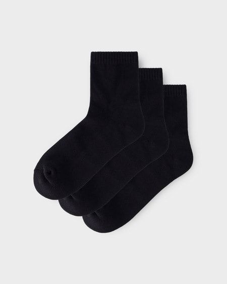 3 Pack Plain Quarter Crew Sock 3 Pack Plain Quarter Crew Sock