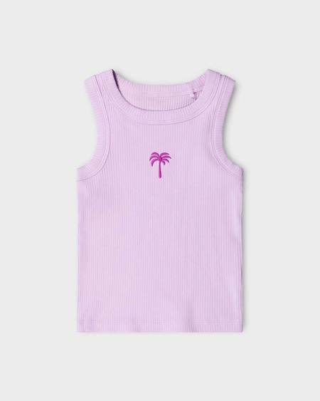 Toddler Girls Embroidered Rib Tank Toddler Girls Embroidered Rib Tank